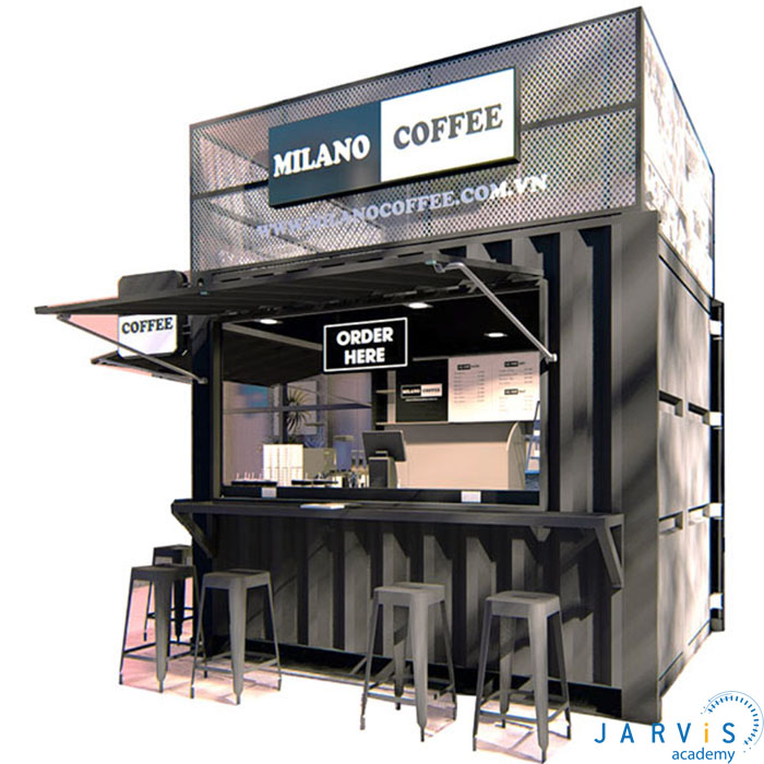 Mô hình mẫu cà phê nhượng quyền Milano
